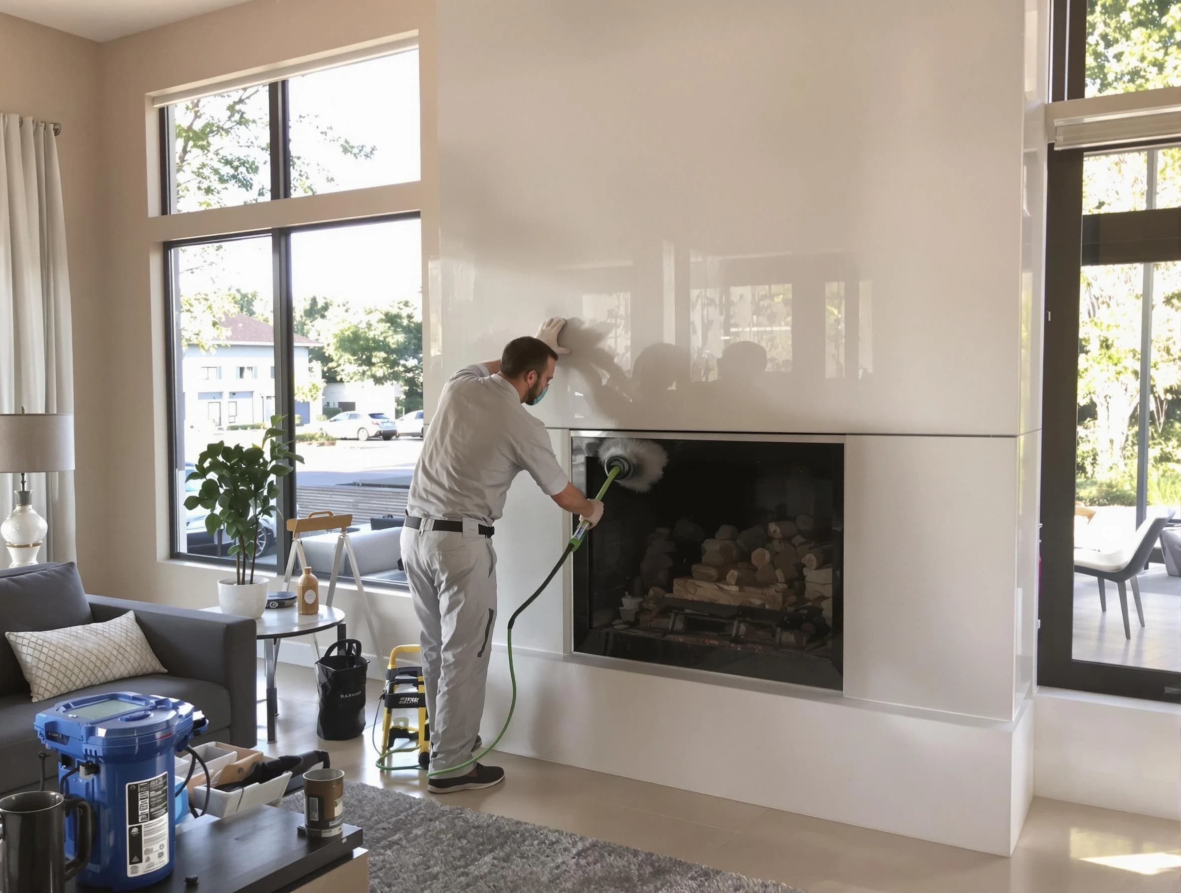 Collier Chimney Sweep performing thorough soot removal in Collier, PA