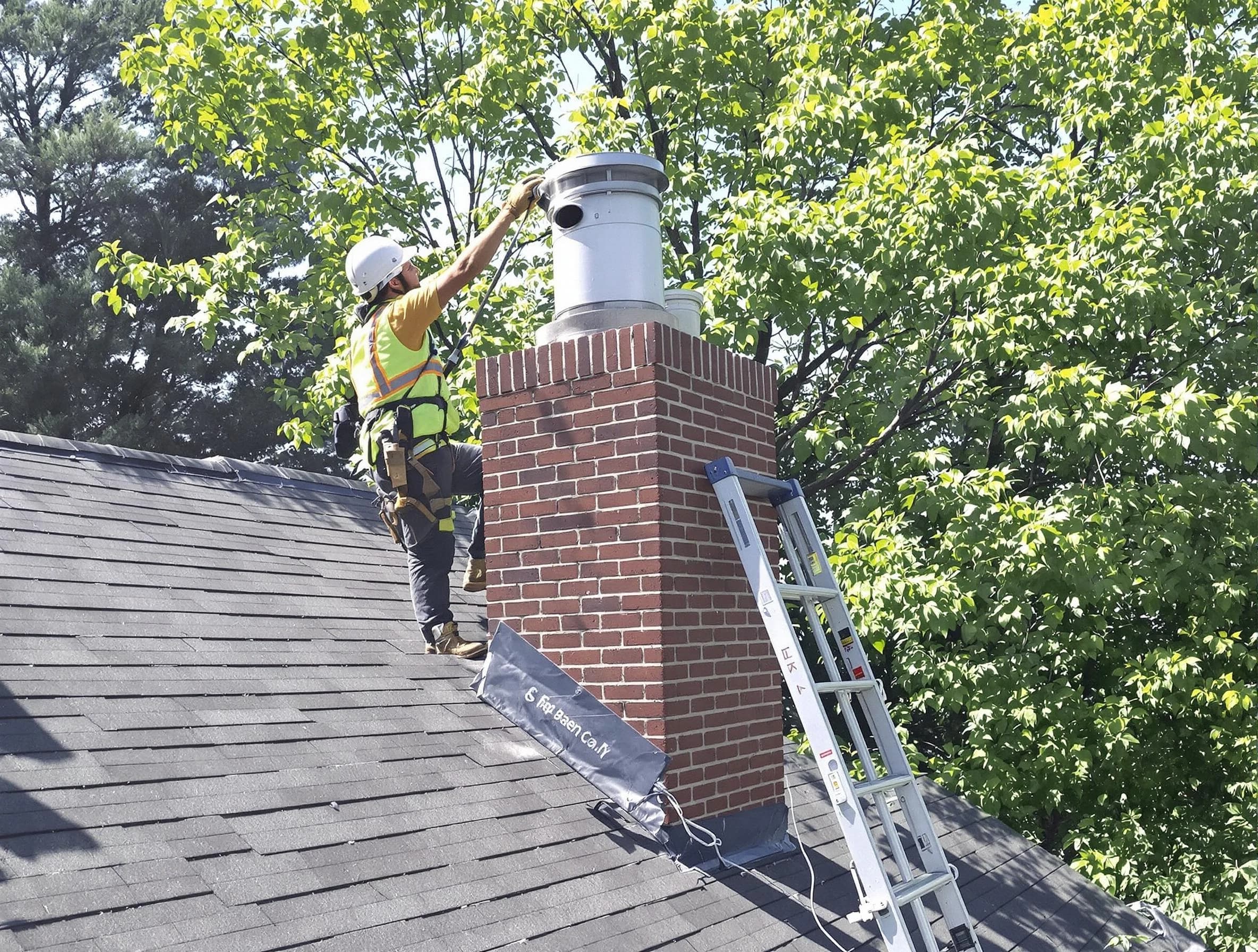 Chimney liner inspection by Collier Chimney Sweep in Collier, PA