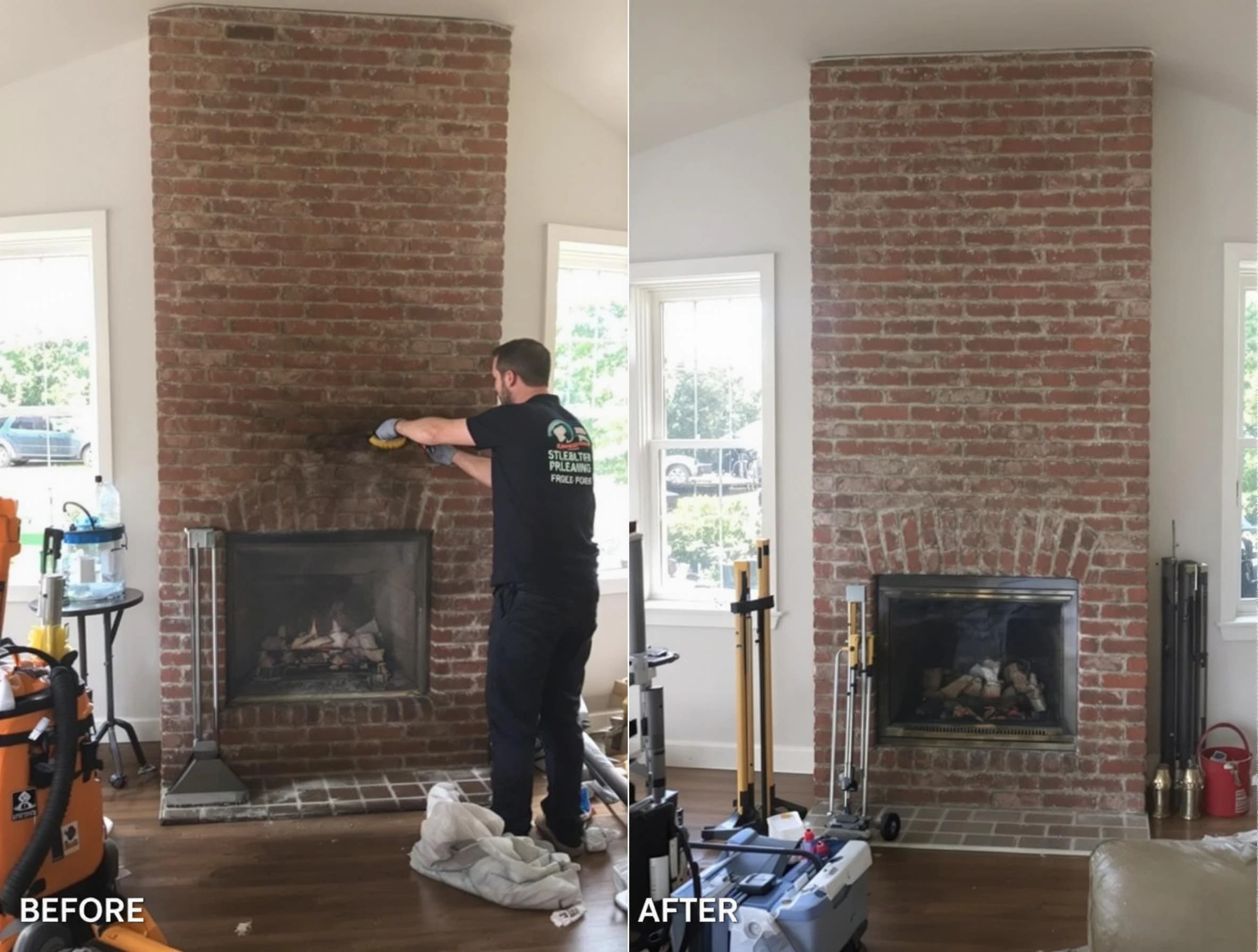 Finished chimney sweeping service by Collier Chimney Sweep in Collier, PA