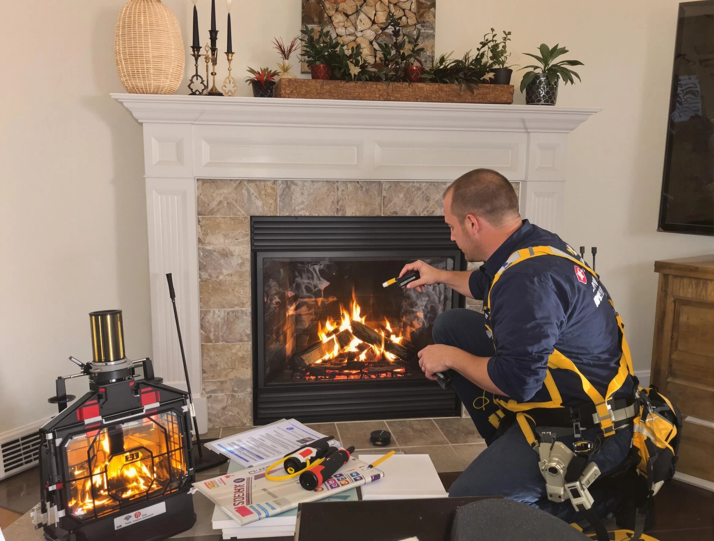 Safety-focused fireplace inspection by Collier Chimney Sweep in Collier, PA