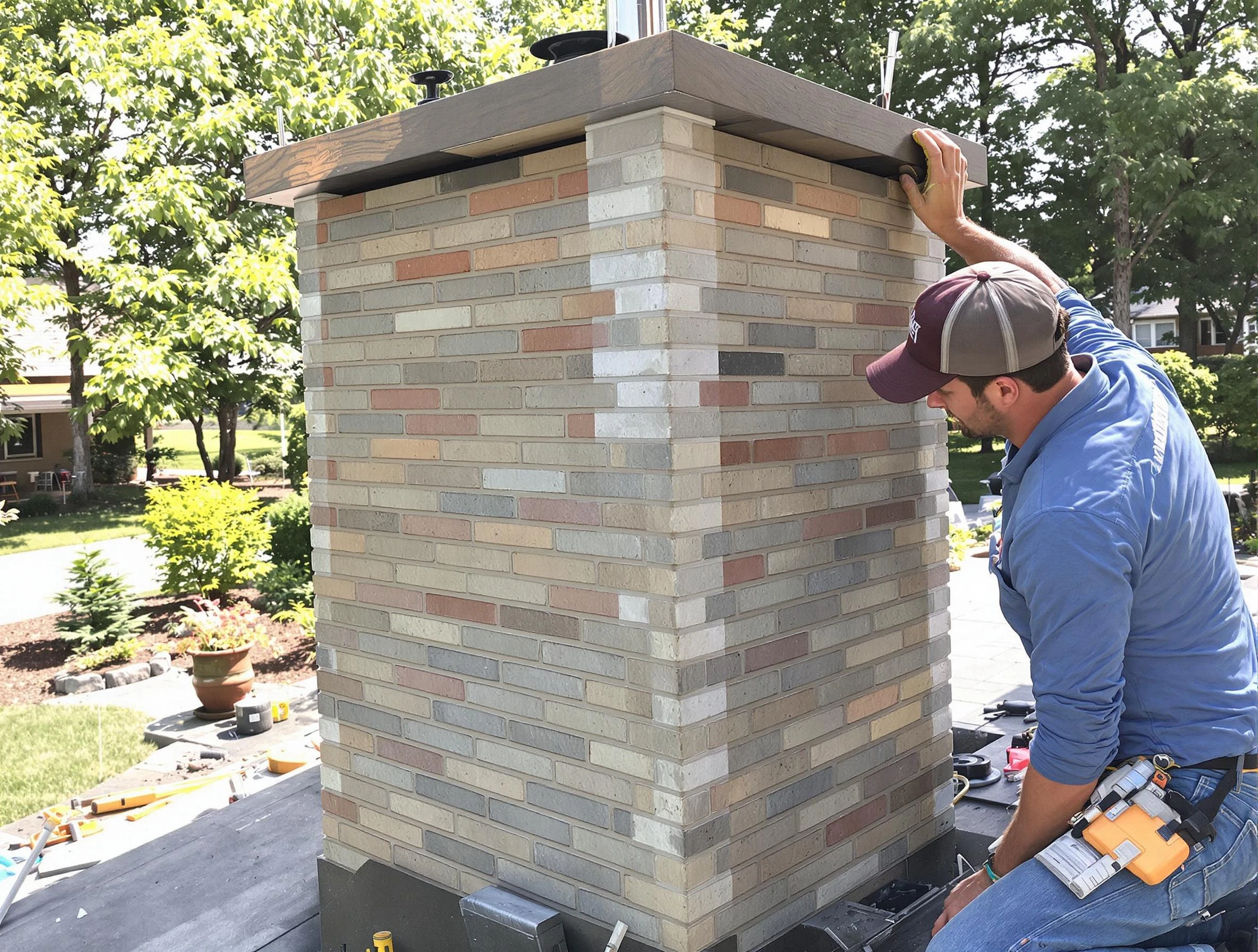 Collier Chimney Sweep completing a modern chimney remodel in Collier, PA