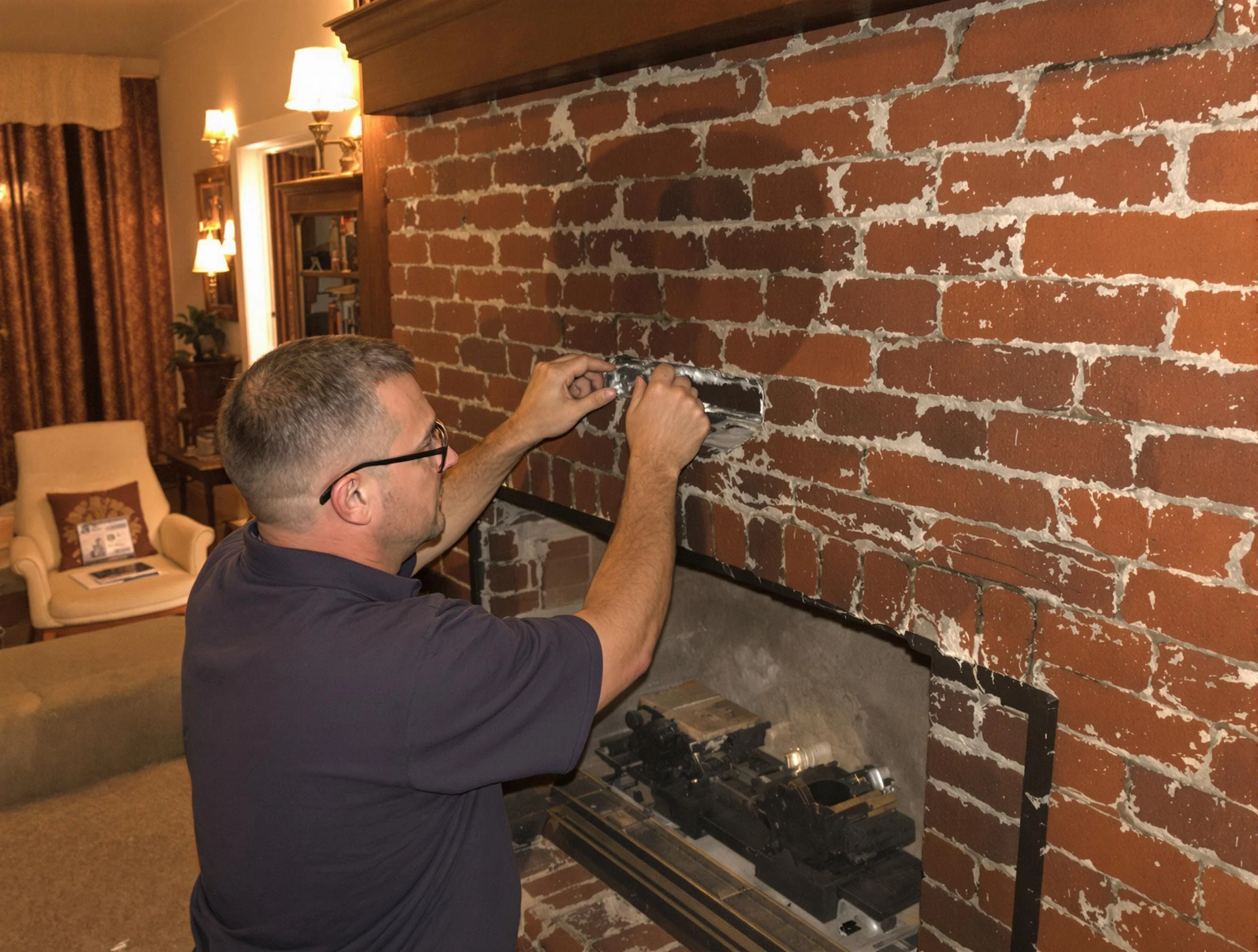 Collier Chimney Sweep expert fixing a fireplace in Collier, PA